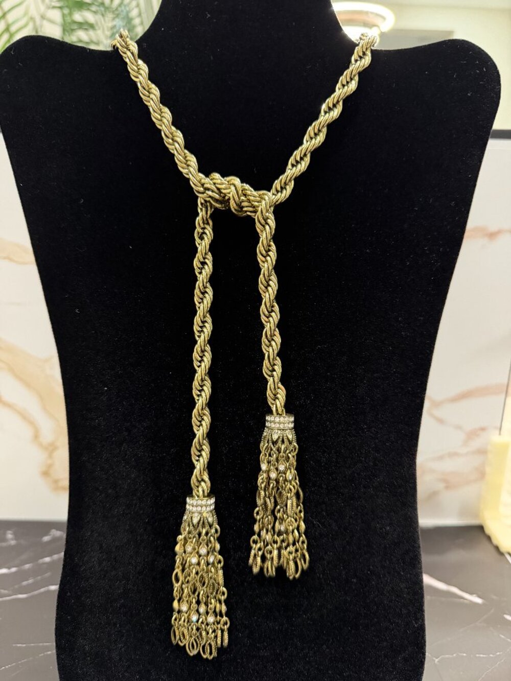 Heidi Daus Cool School Jewels Multi Wear Lariat Tassel Necklace Crystal